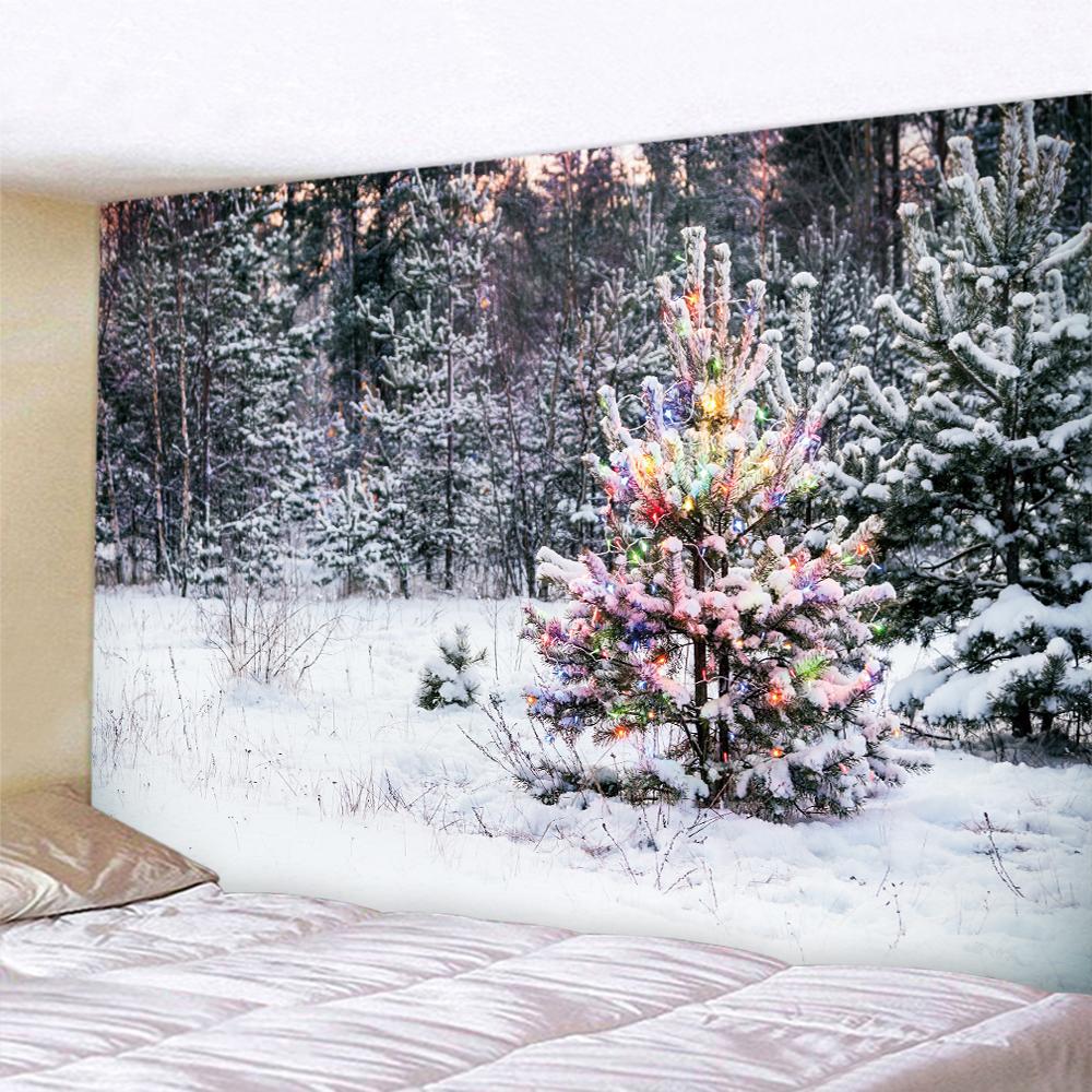 Домашний декор, Рождественский гобелен с принтом снега, хиппи, психоделическое украшение в стиле бохо, настенное украшение для рождественской елки