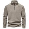 TrendHub Mens Thicken Warm Fleece Sweatshirt Jacket Quarter Zipper Mock Neck Pullover Men's Sweatshirt Soft Shell Mens Jacket