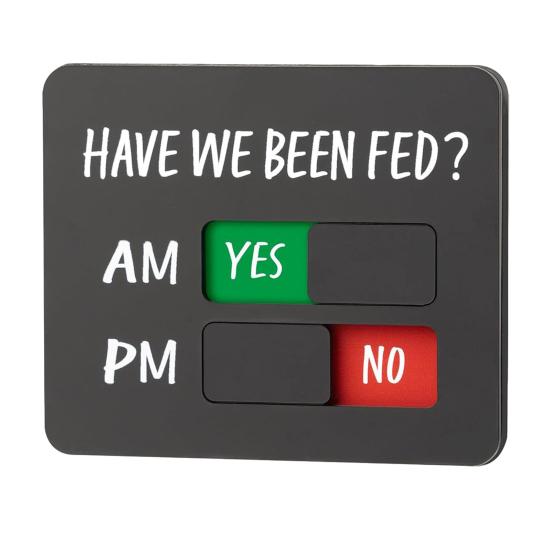 Напоминание о кормлении питомца с магнитом. Таблица кормления собаки/кошки с отметками Покормлены ли мы УТРО/ВЕЧЕР. Ежедневная доска-слайдер для кормления питомца. Магнит на холодильник