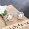 Women Wedding Stud Earrings Imitation Pearl Design with Crystal Cubic Zirconia Elegant Female Earrings Trendy Jewelry Hot
