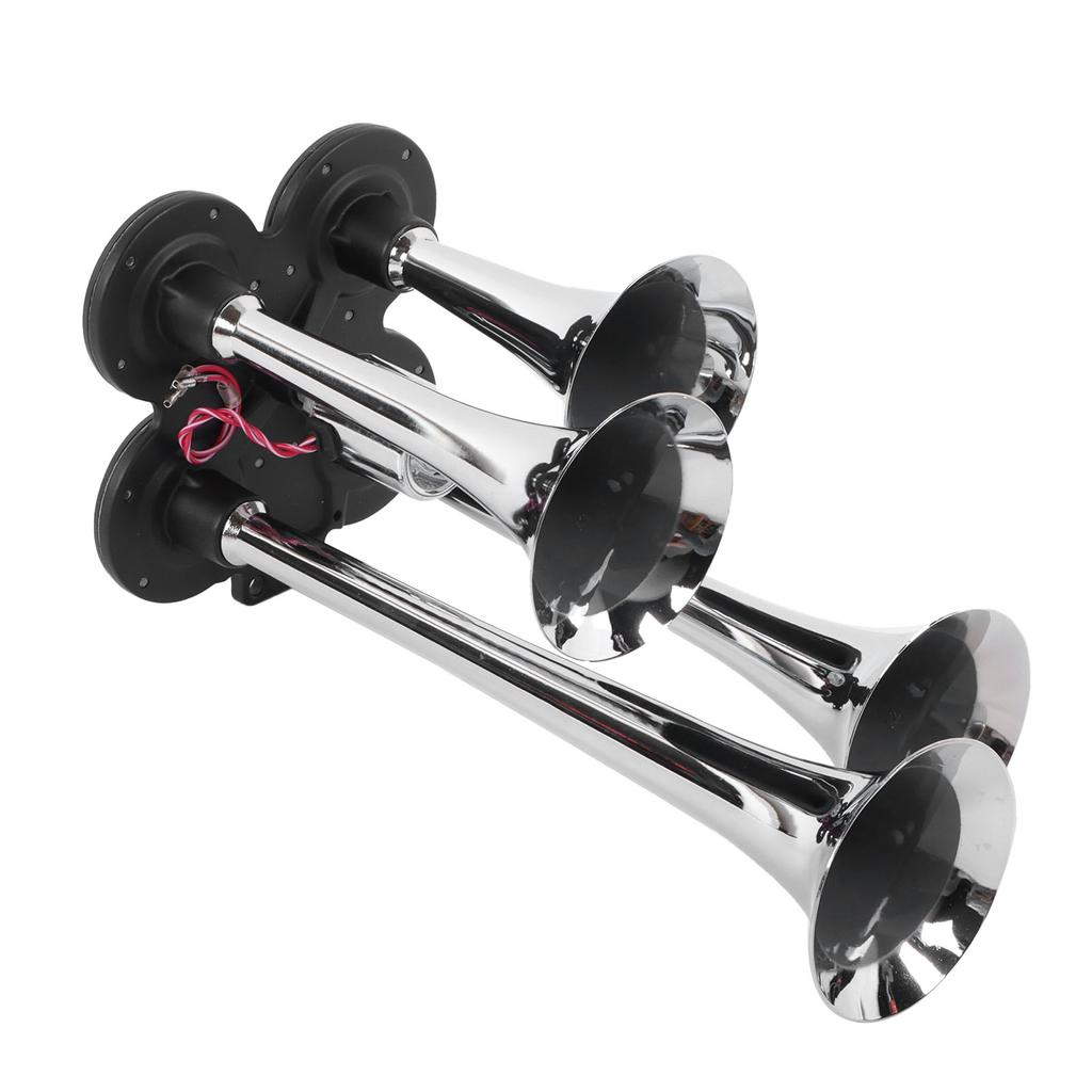 12V 24V 4 Trumpet Air Horn 150dB Super Loud Sound for Trains Trucks Cars Van Pickups Boats