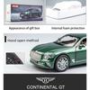 Масштаб 1/24 Bentley Continental GT, литая под давлением модель автомобиля, игрушечный автомобиль с откатным механизмом, звуком и светом для детей, коллекция подарков для мальчиков и девочек