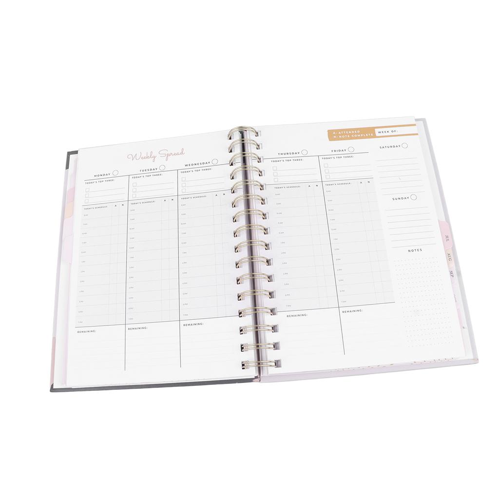 Ежемесячный планировщик формата А5 с двойным переплетом, ежемесячный и еженедельный ежемесячный планировщик, календарная книга с ежемесячными вкладками