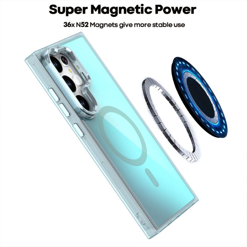 Для Magsafe Магнитный Роскошный Однотонный Бордюр Держатель Линз Чехол для Телефона Для Samsung S25 Ultra S23 S22 S24 Ultra Plus FE Задняя Крышка