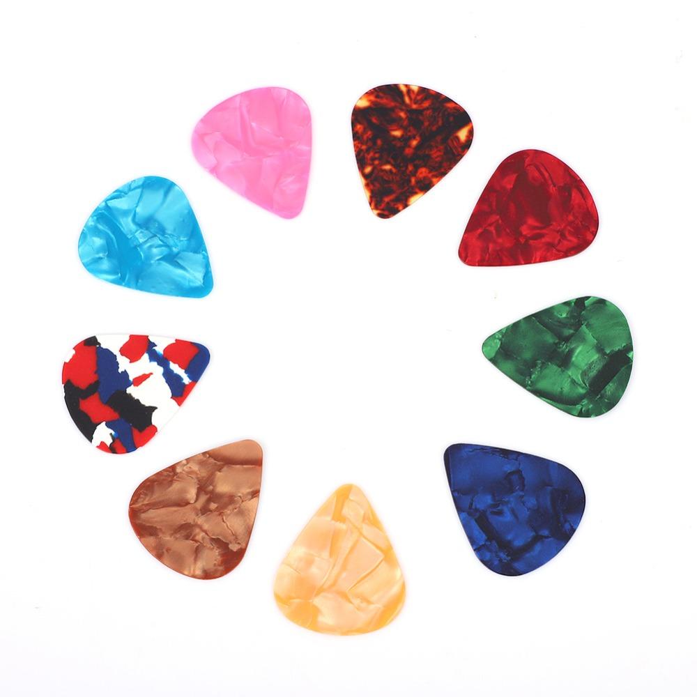 100PCS Celluloid Guitar Picks Mixed Colors Guitar Picks Thin Celluloid Plectrums For Guitar