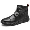 British Style Tooling Boots Men's Black Short Boots Trendy High-top Men's Shoes Fashion Lightweight Leather Boots New Autumn and Winter Models