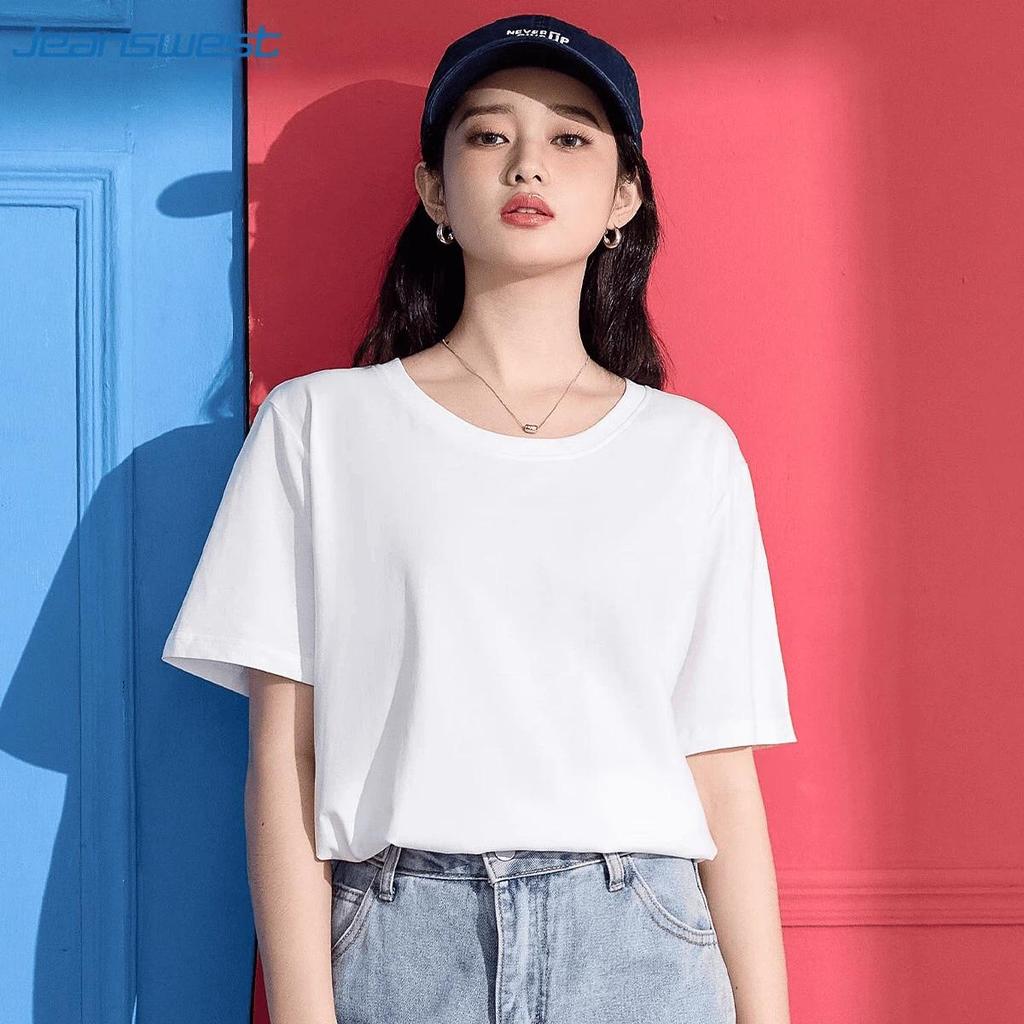 Jeanswest Women's Short Sleeve T-Shirt 2026 Summer Basic Versatile Crew Neck Simple Shirt
