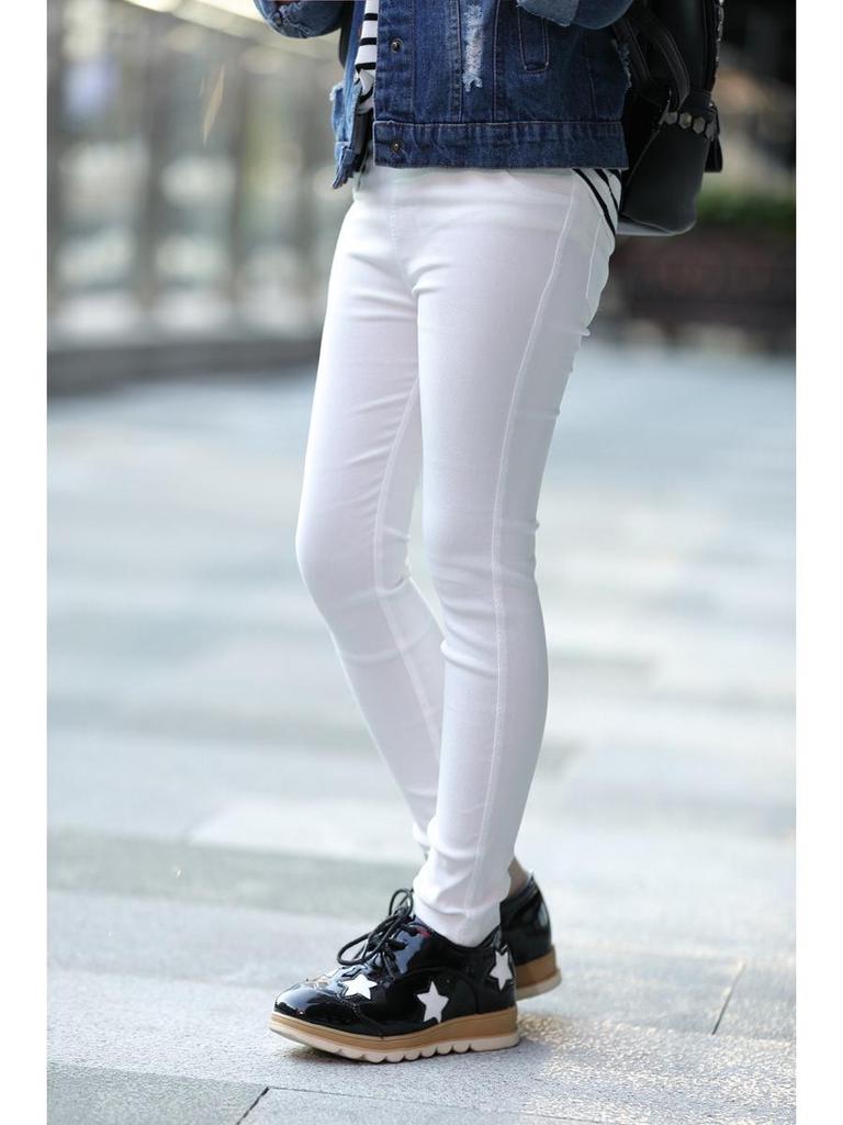 Girls' Slim Fit Elastic Leggings - Imitation Jeans