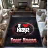 Linkin Park Crystal Velvet Rug, Custom Name Text Personalized Non‑Slip Floor Mat for Home Decor Gift