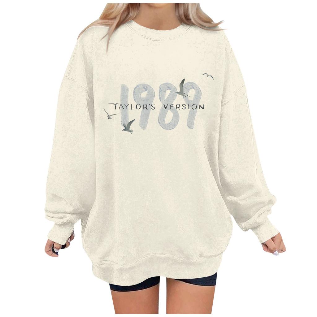 Женский повседневный модный пуловер с длинным рукавом и круглым вырезом с принтом