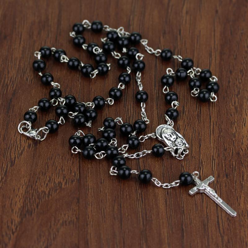 Vampire Ankh Rosary Occult Vamp Bead Necklace Goth Punk Bat Cross Pendant Necklace Handmade Beaded Egyptian Tradgoth Jewelry