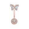 Bow Knot Butterfly Navel Jewelry Dangled Design Belly Rings Crystal Zircon Piercing Belly  Seaside