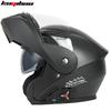 Full Face Motorcycle Helmet With Dual Visor Flip-Up Design Bluetooth Compatible Long Battery Life ABS Material Certified