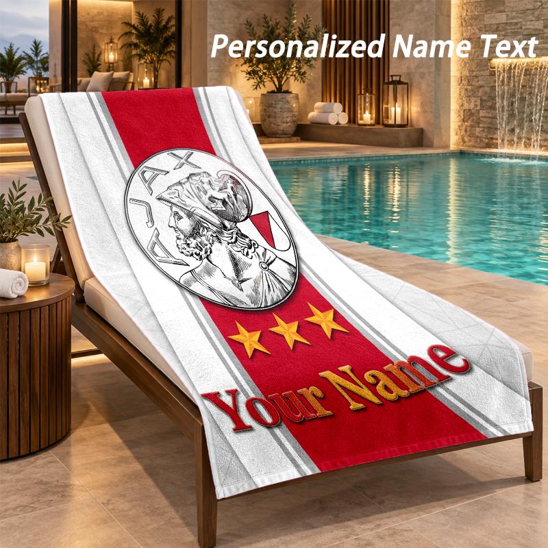 Custom Text Ajax Amsterdam Print Beach Towel Large Towel For Home Bathroom Beach