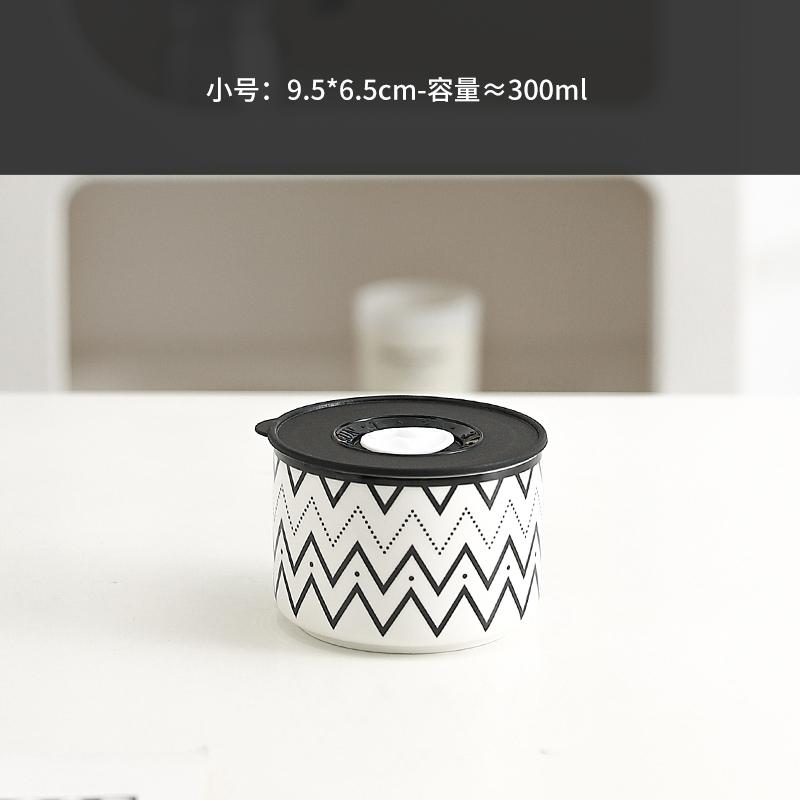 Microwave Oven Special Ceramic Lunch Box Fresh-keeping Box Round Heat-resistant Lunch Box Bowl with Lid Kitchen Rice Sealed Bowl