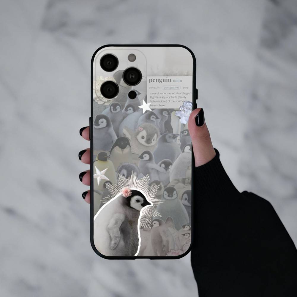 Чехол для телефона Animal P-Pingu Пингвин Для iPhone 17pro,16,15,14,13,12,11 Plus,Pro Max,XS,Мягкий силиконовый черный чехол