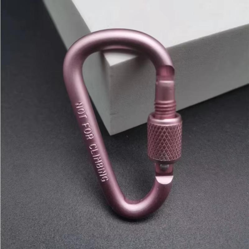 Outdoor Aluminum D Shape Locking Carabiner Keychain Backpack Clip Rope Hook for Camping Hiking Gear Accessories