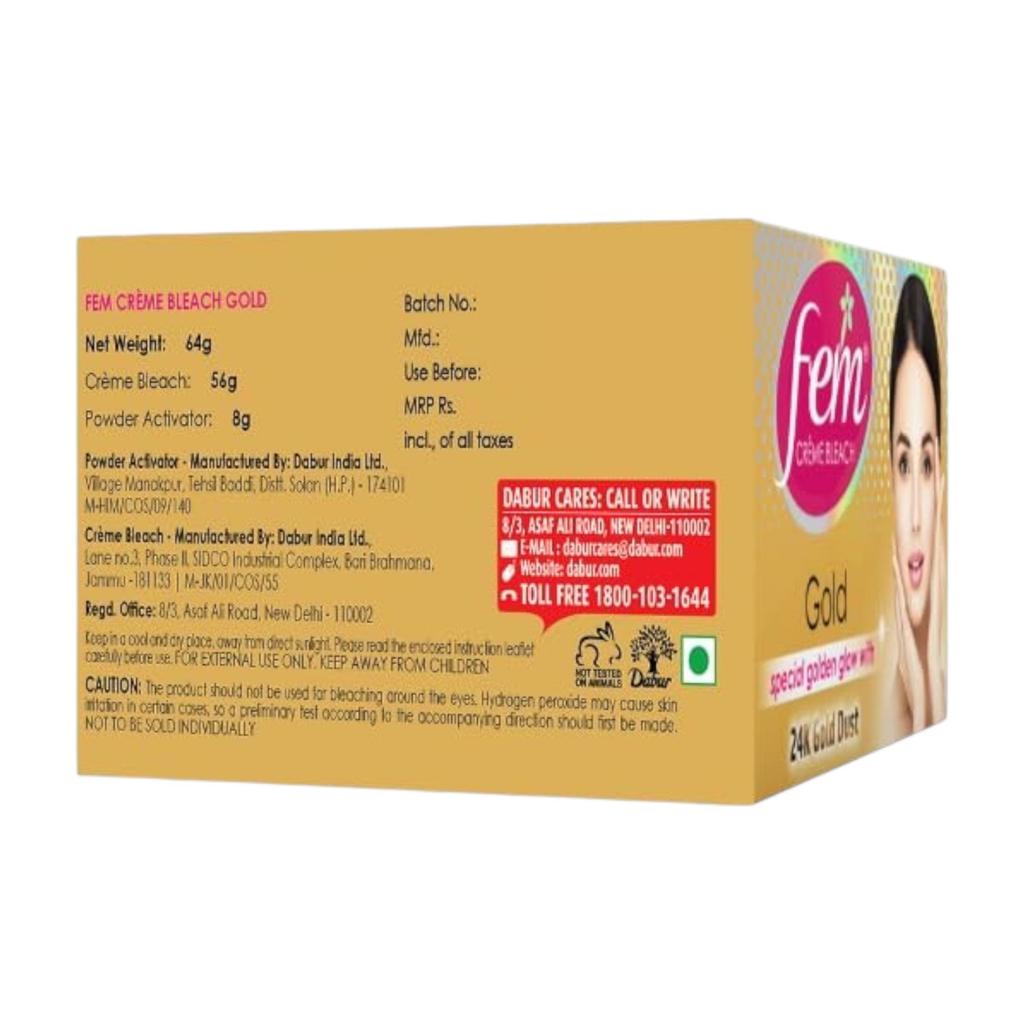 Крем для отбеливания кожи Fem Fairness Naturals Gold 64 г Для сияния ровного тона