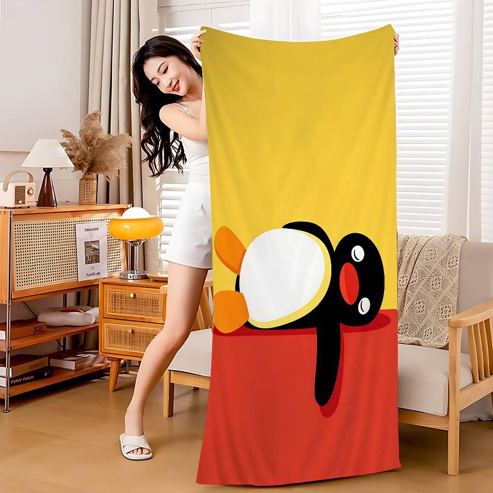 Pingu Cartoon Pingu Microfiber Printed Beach Towel Mountain Climbing Yoga Beach Swimming Running Absorbent Soft Towel