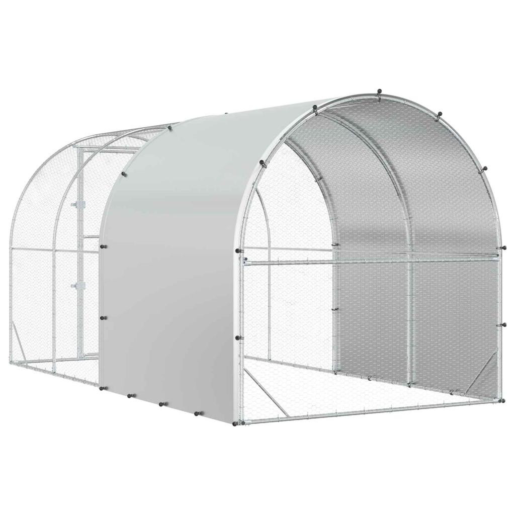 Chicken Coop Silver 400 x 200 x 200 cm Galvanized Steel