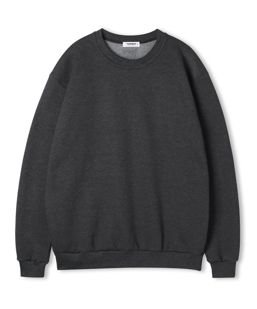 TOPBOY Essential Regular Brushed Sweatshirt Charcoal