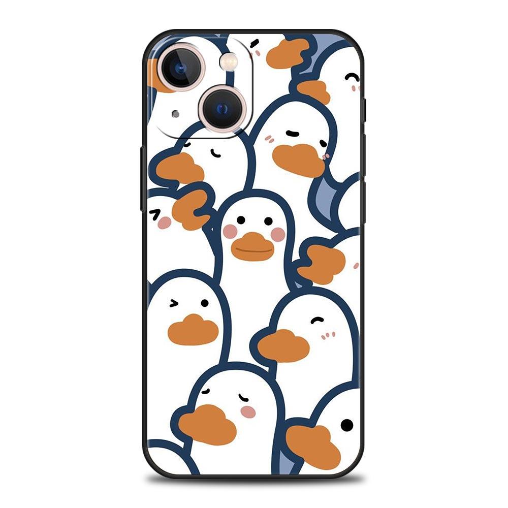 Роскошный чехол для телефона iPhone 15 14 11 Pro Max 13 12 XS X XR SE3 7 8 Plus, противоударный чехол с изображением милого гуся или утки
