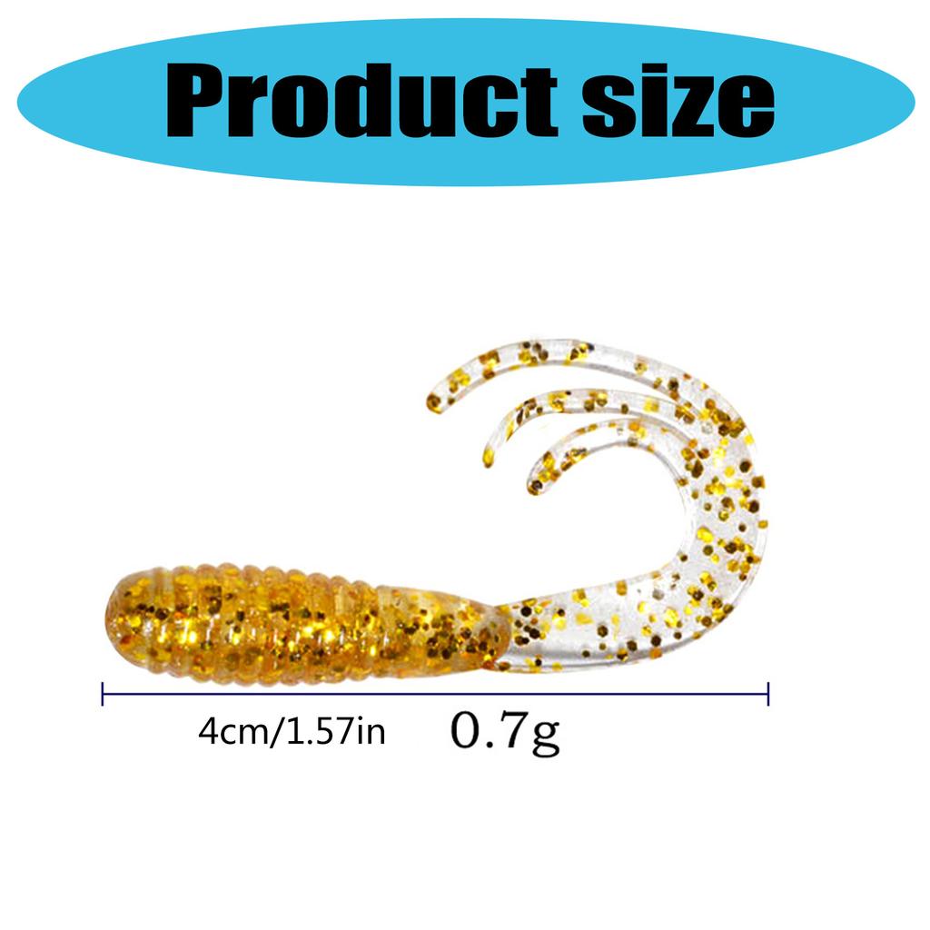 50Pcs Fishing Lures Soft Fishing Lures Soft Twister Tail Swimbaits Lures Twister Tail Swimbaits Soft Artificial Lures