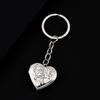 Rose Heart-Shaped Stainless Steel Keychain Photo Box with Mirror Finish