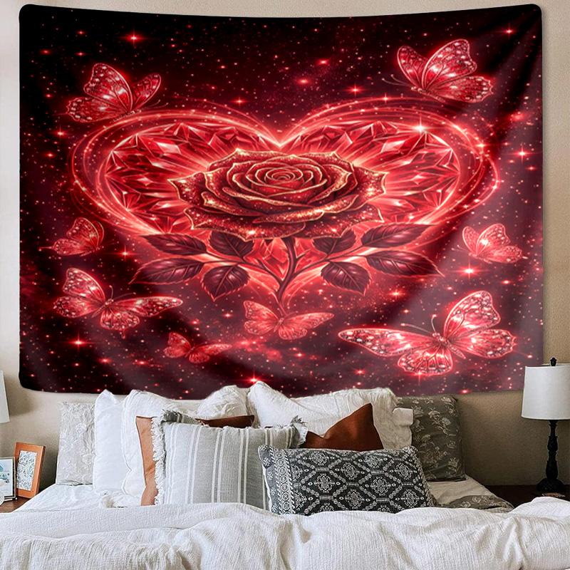 Enchanted Rose Garden Tapestry Room Decoration Wall Hanging for Living Room Bedroom, dormitory, Birthday and Christmas gifts