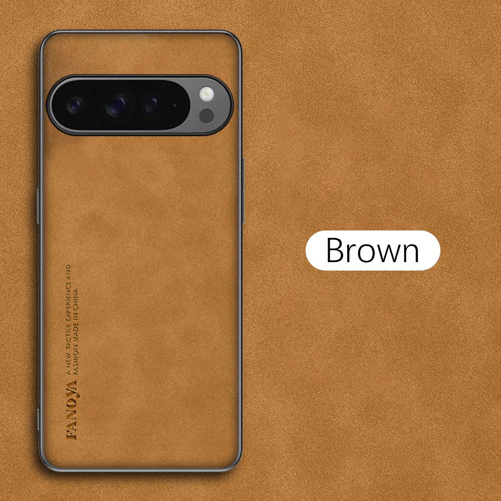 Matte Lammfell-Ledertasche für Google Pixel 9 Pixel 9 Pro Pixel 9 Pro XL 5G TPU Soft Frame Protect Fundas Googel Pixel 9a Pixel9a