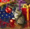 5D DIY алмазная живопись кошка полная квадратная круглая Новое поступление Алмазная вышивка комплект со стразами в виде животных Рождественское украшение