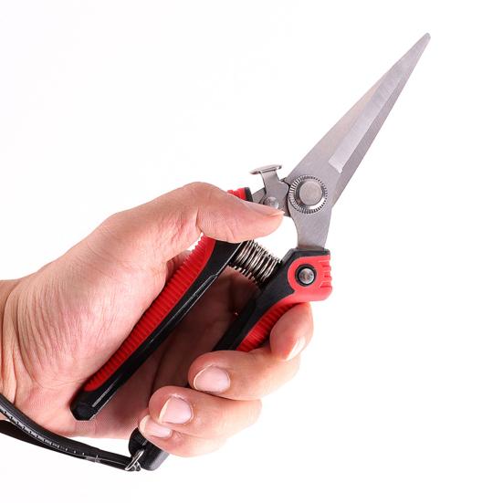 Ножницы для обрезки с острым лезвием, зубчатый край, предохранительный замок, пружина отскока, эргономичные ножницы для обрезки с заостренной головкой, товары для дома