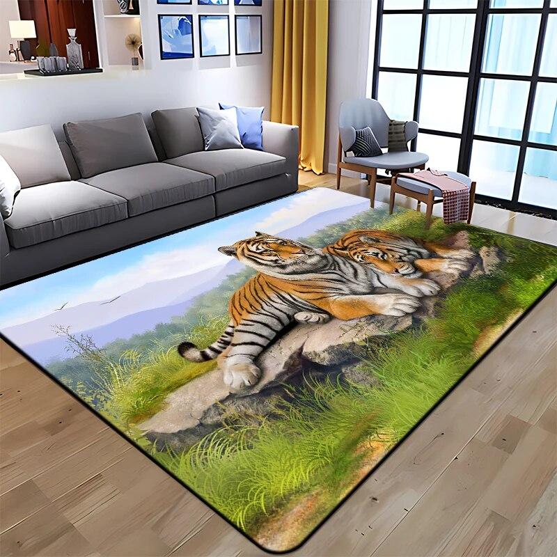 3D Printing Tiger Beauty Printed Carpet for Living Room Non-Slip Area Rug Bedroom Modern Home Decoration Yoga Mat Dropshipping