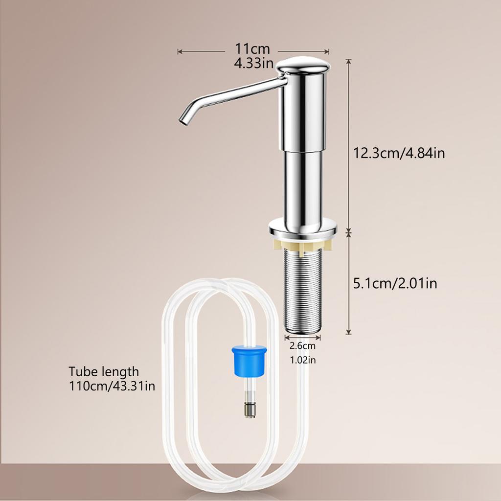 Дозатор мыла для кухонной раковины Модернизированный насос-дозатор с удлиненной трубкой Установка на столешницу для моющего средства и дезинфицирующего средства для рук