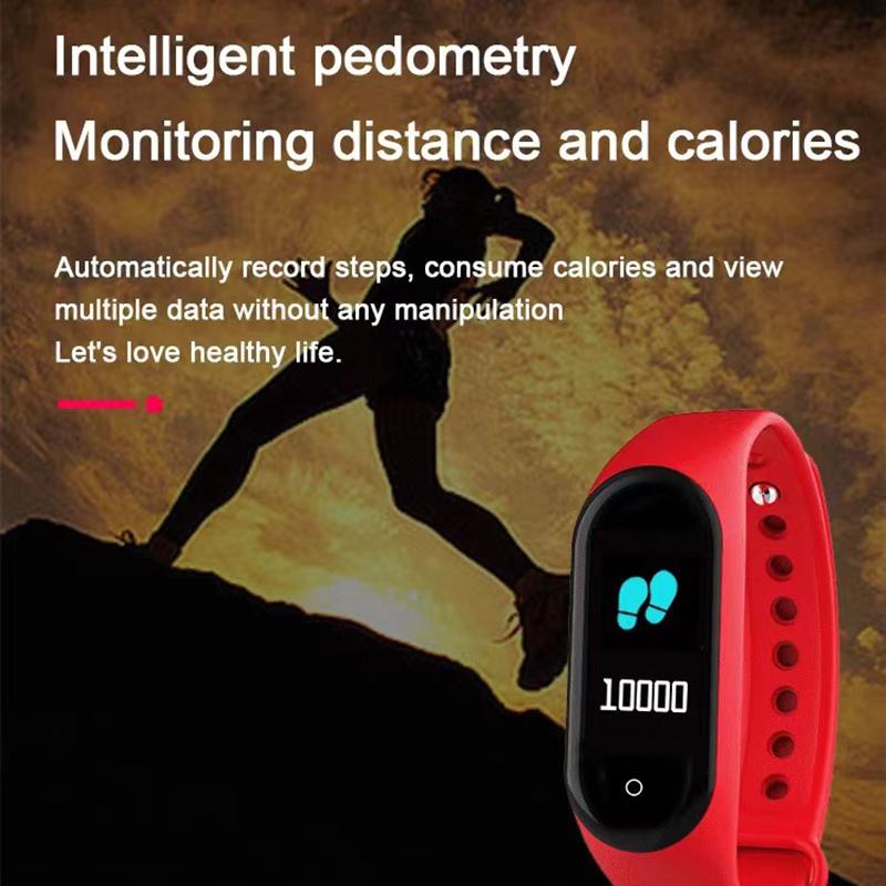 Водонепроницаемый M4 Смарт-часы Браслет Монитор артериального давления и сердечного ритма Смарт-браслет Фитнес-трекер Браслет для Android IOS