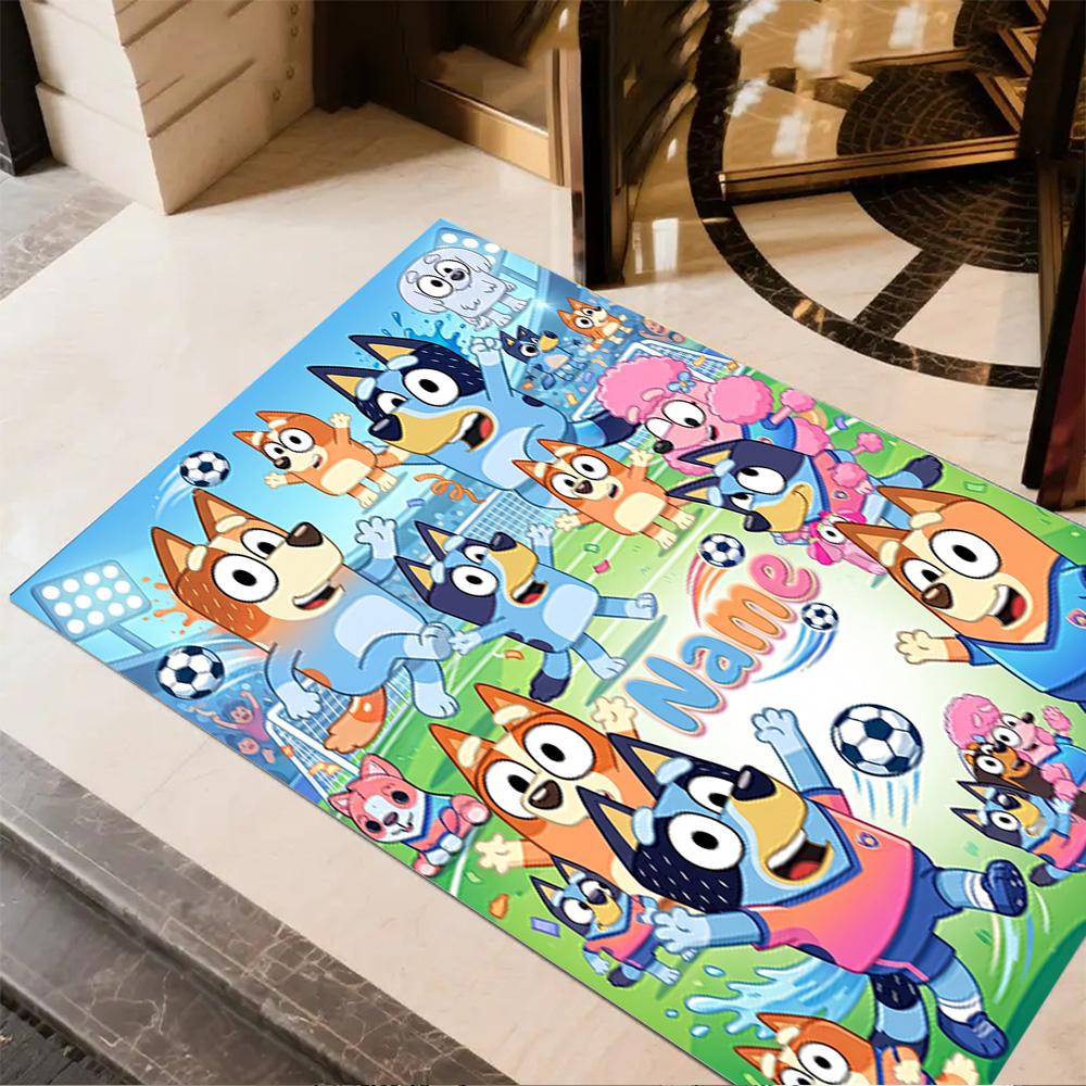Winter Sports Fun Customizable Name Floor Mat Perfect for Hallway Decorate room Playrooms Balcony Antislip Carpet Anime Office Decor Gift for Festival