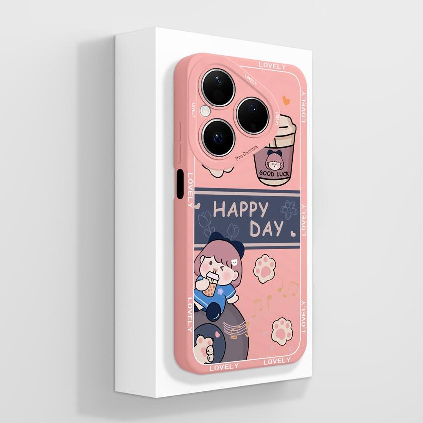 Чехлы для телефонов Huawei Pura 80 Pro Honor X7d X9d X20 V40 с красивыми деревенскими узорами, защитой объектива, из жидкого силикона, противоударный чехол для Huawei