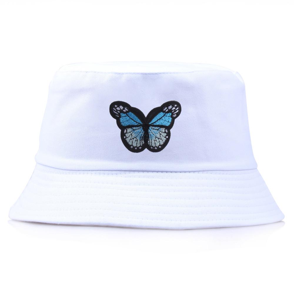 Embroidery Pattern Butterfly Bucket Hat Fisherman Hats Stylish Casual Headwear