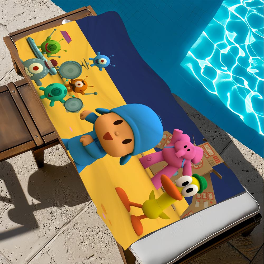 Милый мультяшный P-P-pocoyo-o Полотенце Пляжное Быстросохнущее Мягкое Бассейнные Полотенца Подарок для Путешествий Спортзал Душ Кемпинг спорт
