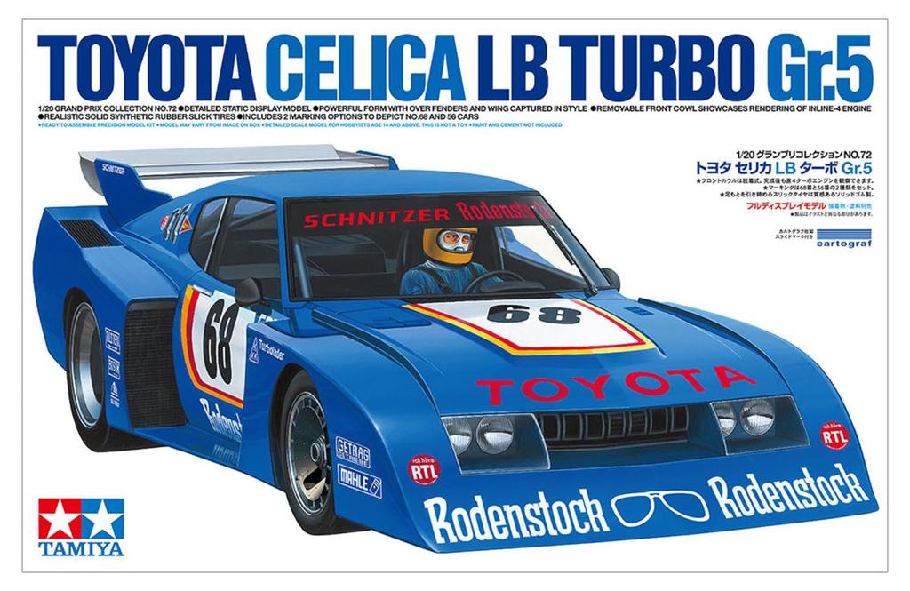 Tamiya Grand Prix Collection Series 72 Toyota Celica LB Turbo Plastic Model Kit 20072 1/20 No. Gr.5