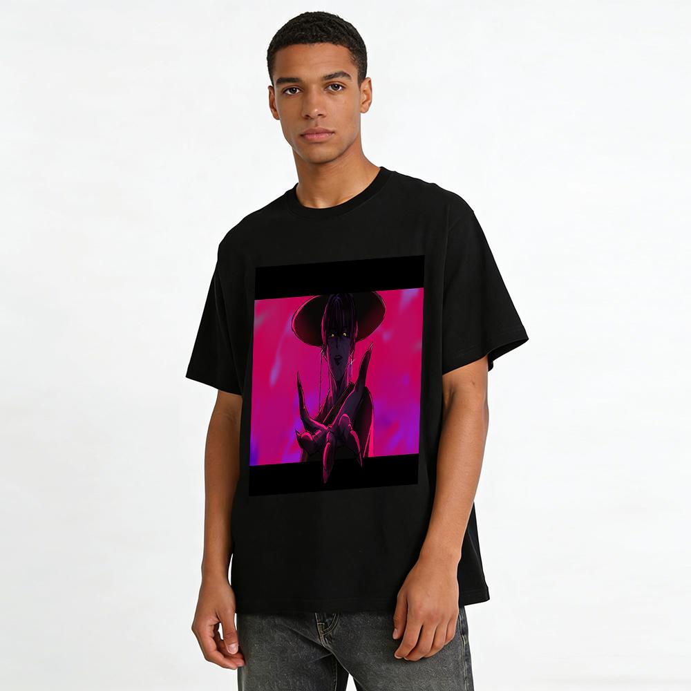 Dark Style Chinese Style Claw Heterochromia Character Print T-Shirt Trendy Niche Loose Casual Top Pure cotton T-shirt
