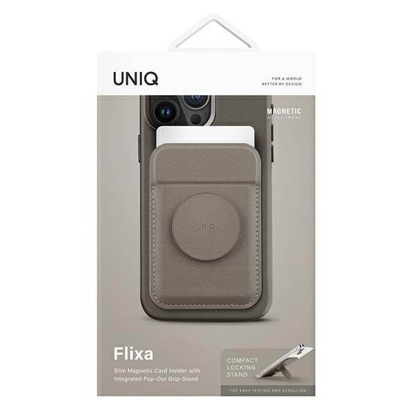 UNIQ Flixa Magnetic Card Wallet with Kickstand Gray/Flint Gray MagSafe