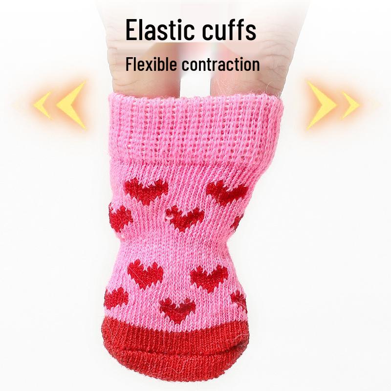 Высококачественные нескользящие носки для домашних животных для маленьких собак - Хлопковые пинетки для пуделей и тедди