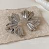 Metal flower fan-shaped pleated geometric earrings, European and American exaggerated cold wind studs, niche design earrings