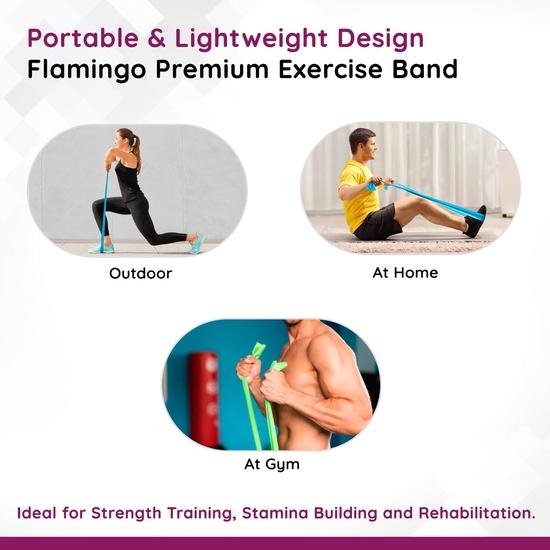 Flamingo Эластичные ленты для фитнеса Premium Fitness, безлатексные ленты для йоги | Уровни 4,5 кг | Длина 1,5 м, ширина 4 дюйма, желтый