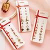 8pair/set Christmas Earrings Santa Claus Elk Earrings Jewelry Set