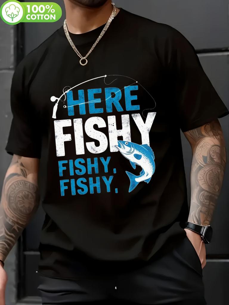 "Here Fishy Fishy" Graphic T-shirt - Soft Cotton