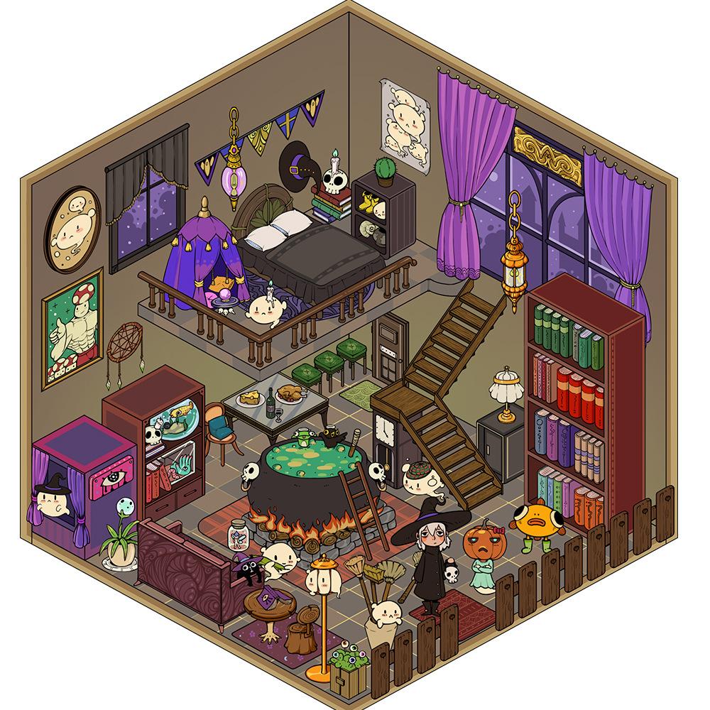 Мультфильм Еда Уличный Пейзаж Наклейка Сцена из Хижины DIY Игрушка Игра Наклейка Фестиваль Подарок На День Рождения для Детей Девочек и Детей