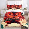 3pcs Demon Slayer Tanjiro's Quilt Cover Set - Soft & Comfortable Polyester Fabric, All-Season Breathable Comforter Set For 1 Quilt Cover & 2 Pill