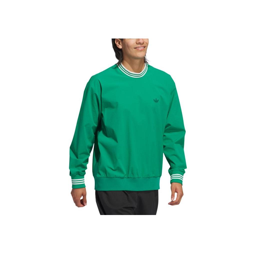 adidas Мужская толстовка Originals Ss24 Rolling Links Series с логотипом Sport Stripe с длинным рукавом, дымчато-зеленая JE9340